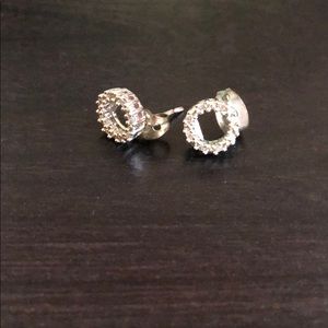 Real diamond circle earrings